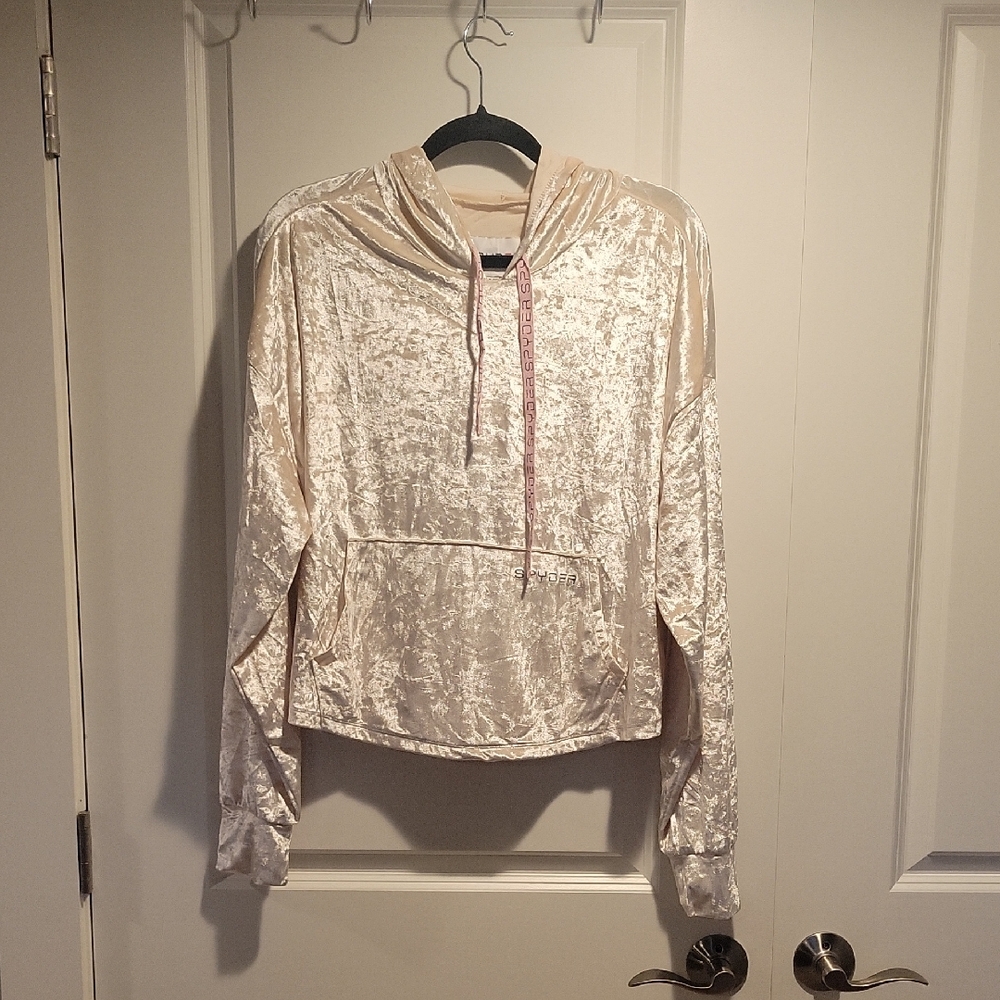 Spyder Cream Velvet Hoodie NWT